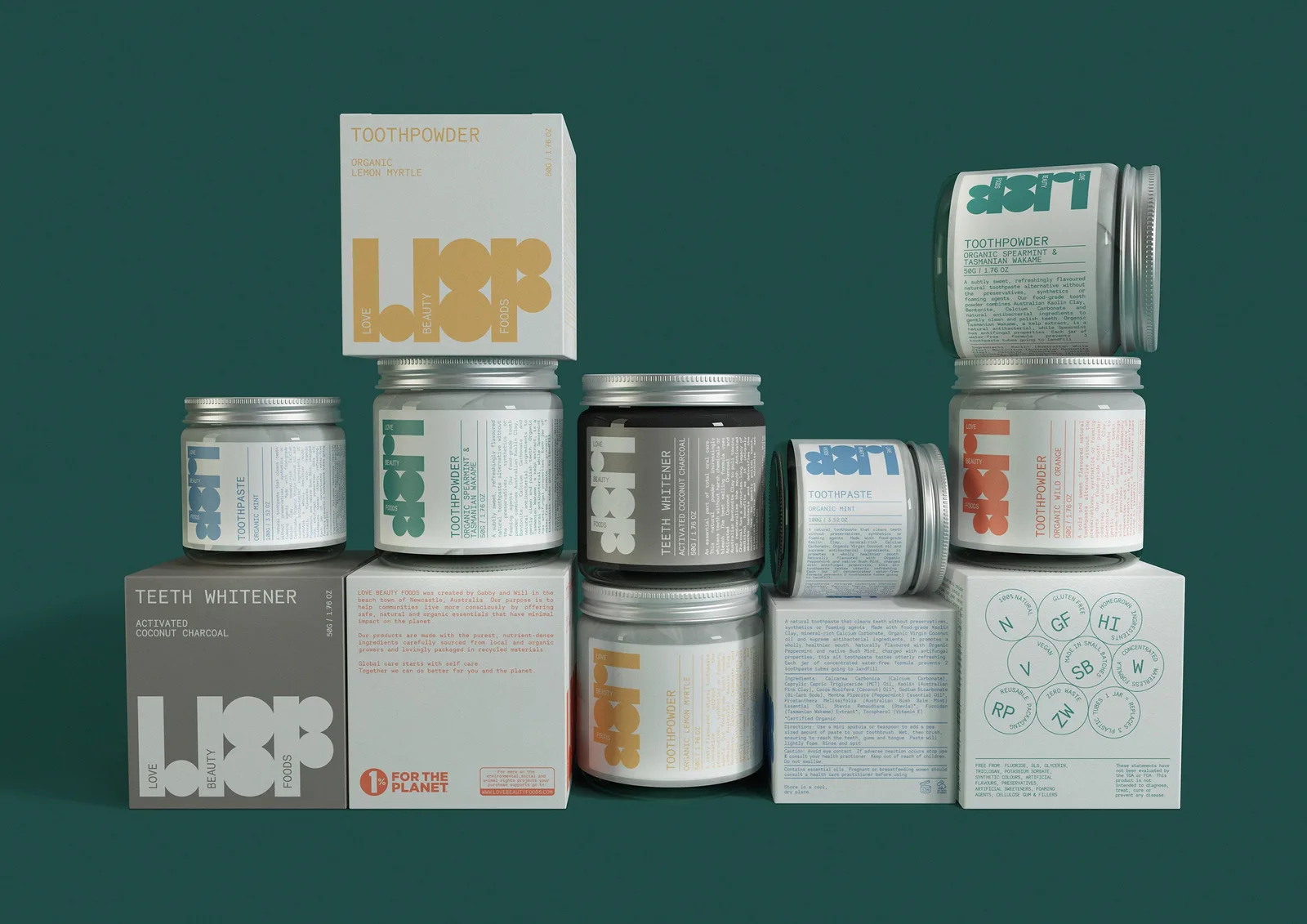 Love Beauty Foods (LBF) brand identity design by MAKEBARDO